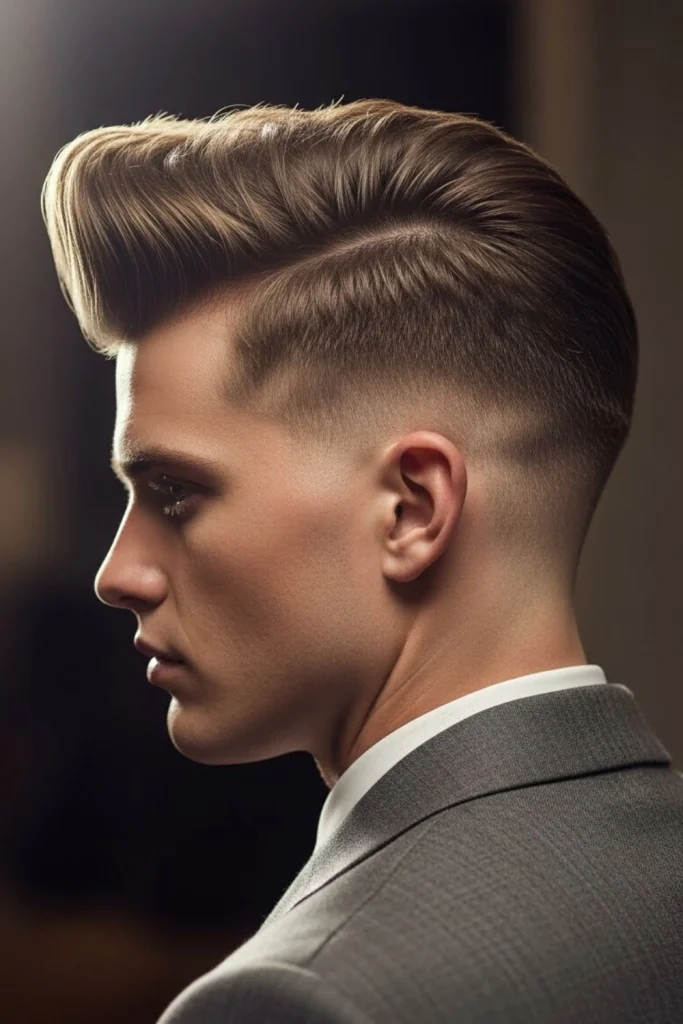 Low Fade with Pompadour