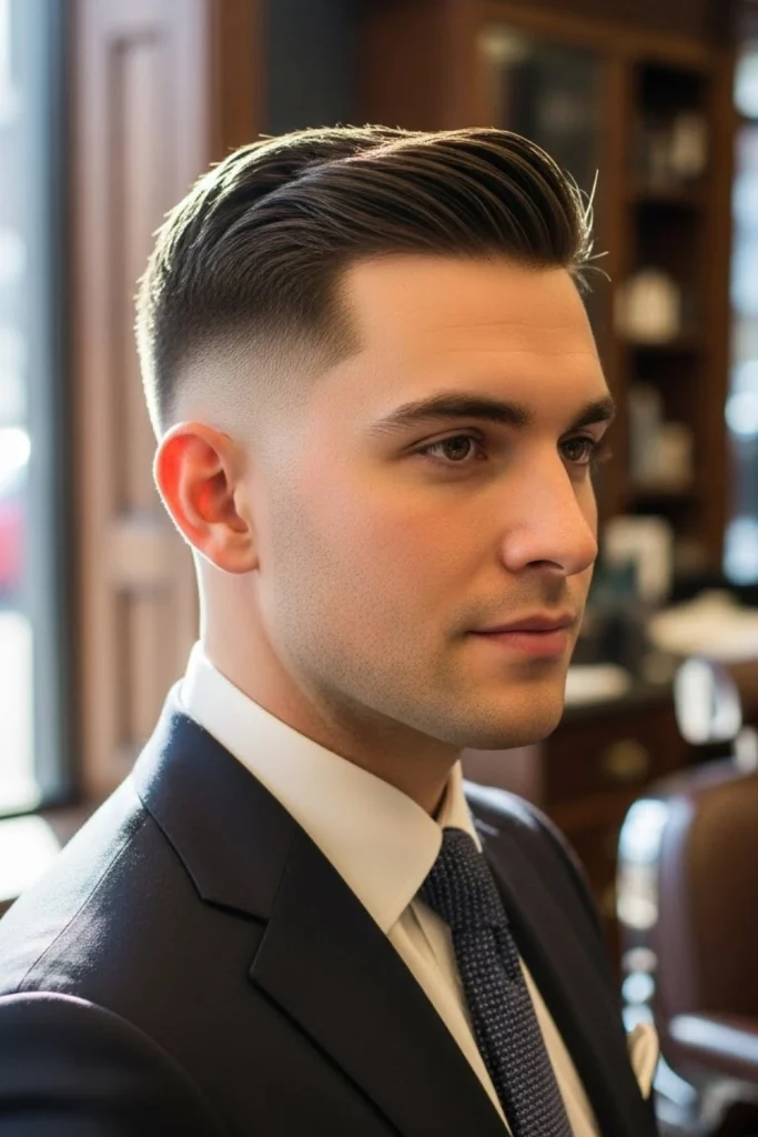Low Fade with Side Part