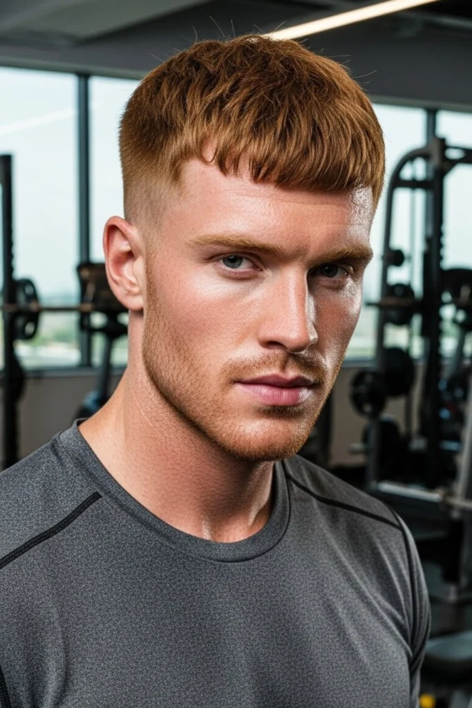 Low-Maintenance Red Caesar Cut