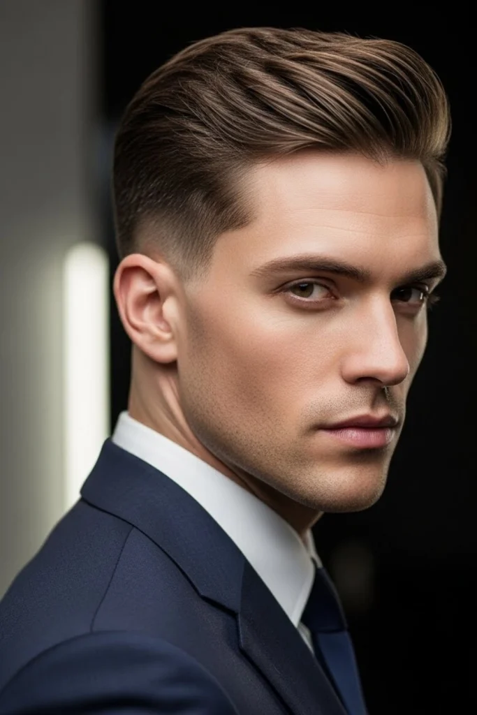 Low Taper Fade with Side Part