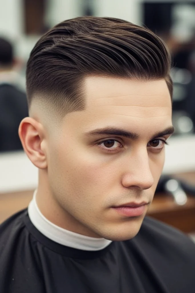 Mid Fade with Side Part