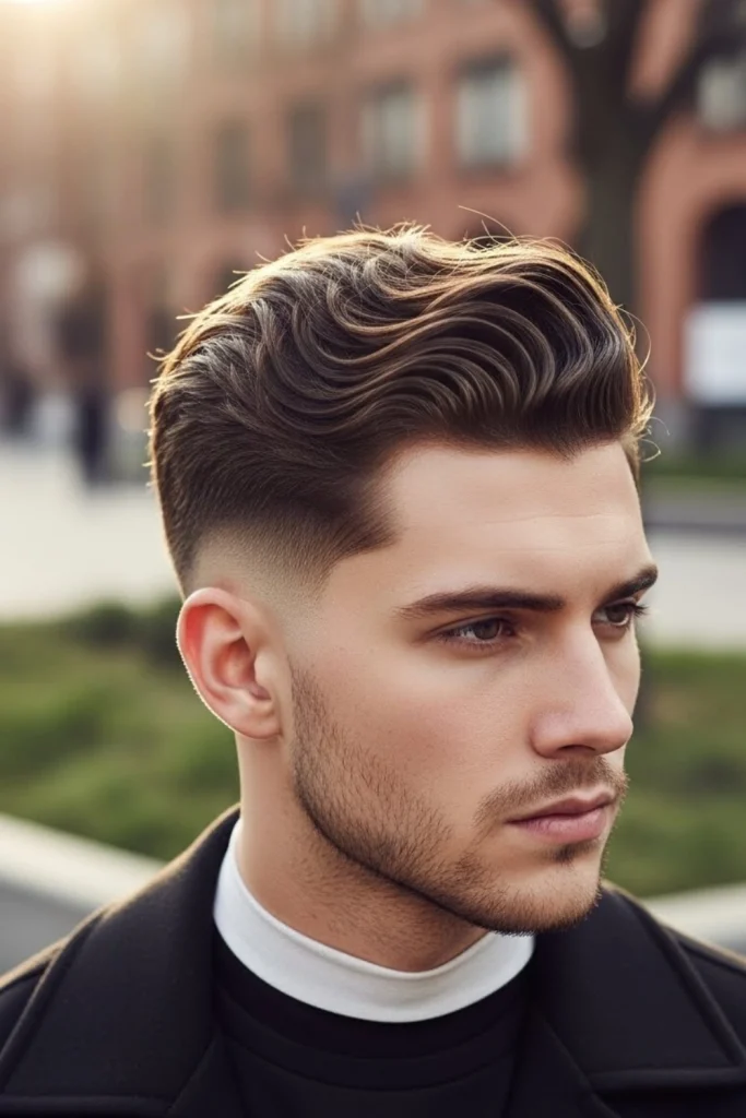 Mid Fade with Wavy Hair