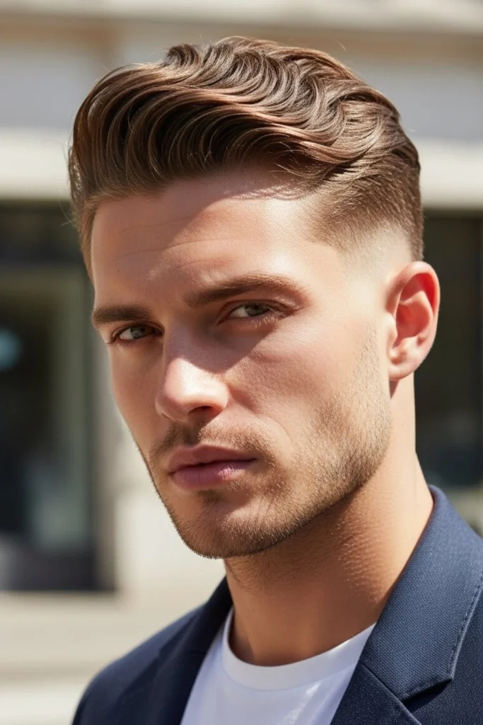 Mid Taper Fade with Natural Waves