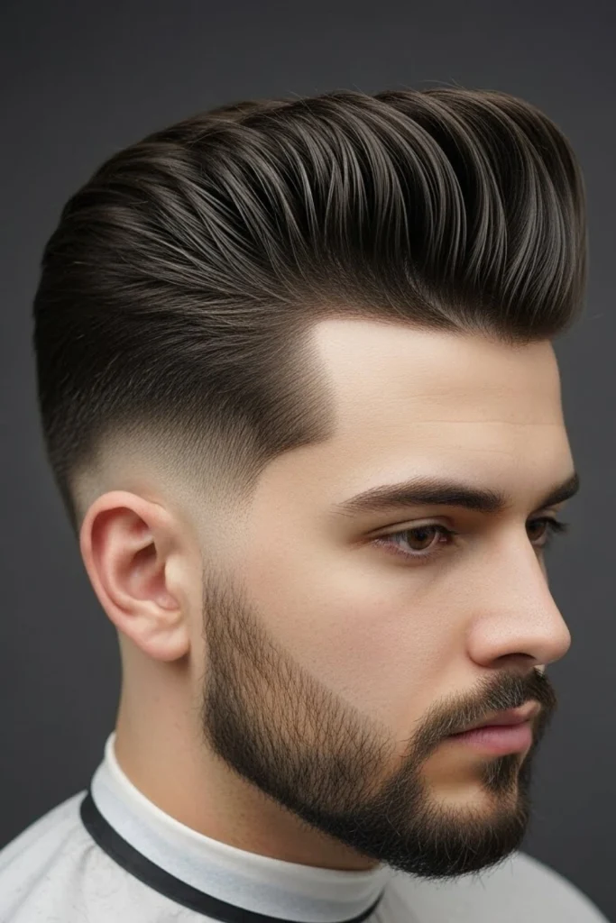 Mid Taper Fade with Pompadour