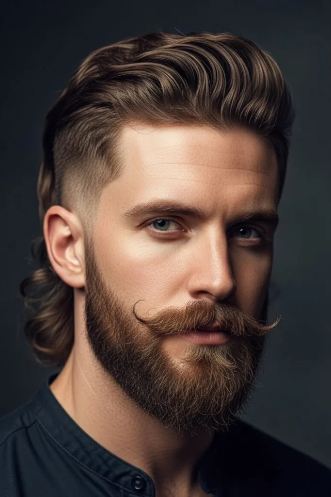 Modern Mullet with Beard Blend