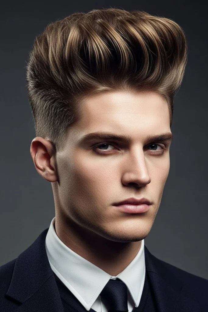 Quiff with Mid Fade
