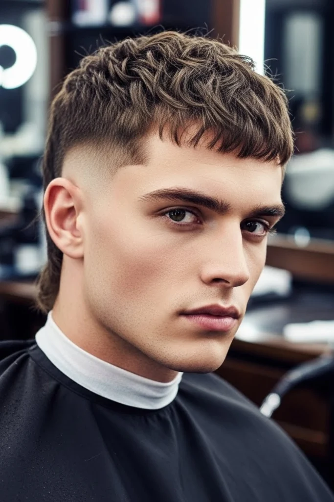 Short Mullet With Skin Fade