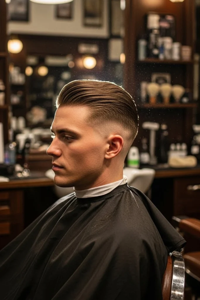 Skin Fade with Slick Back