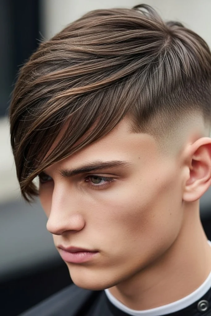 Taper Fade with Long Fringe
