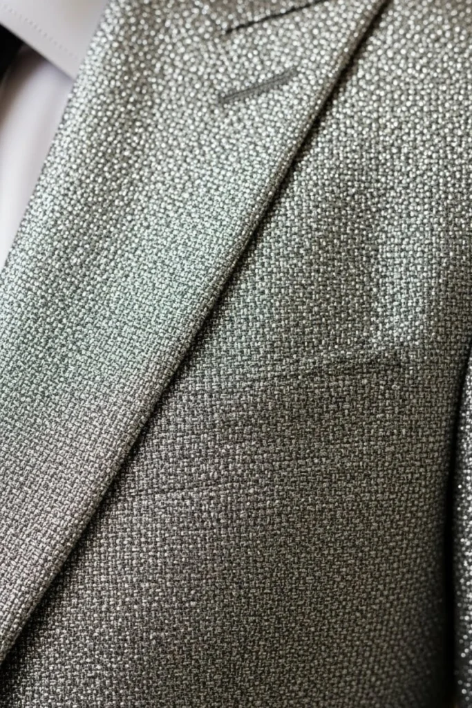 Textured Silver Fabric Suit