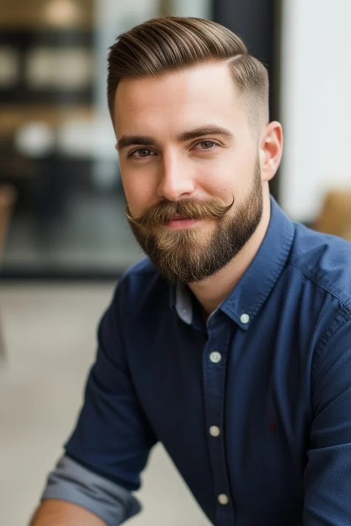 The Circle Beard with Mid Fade