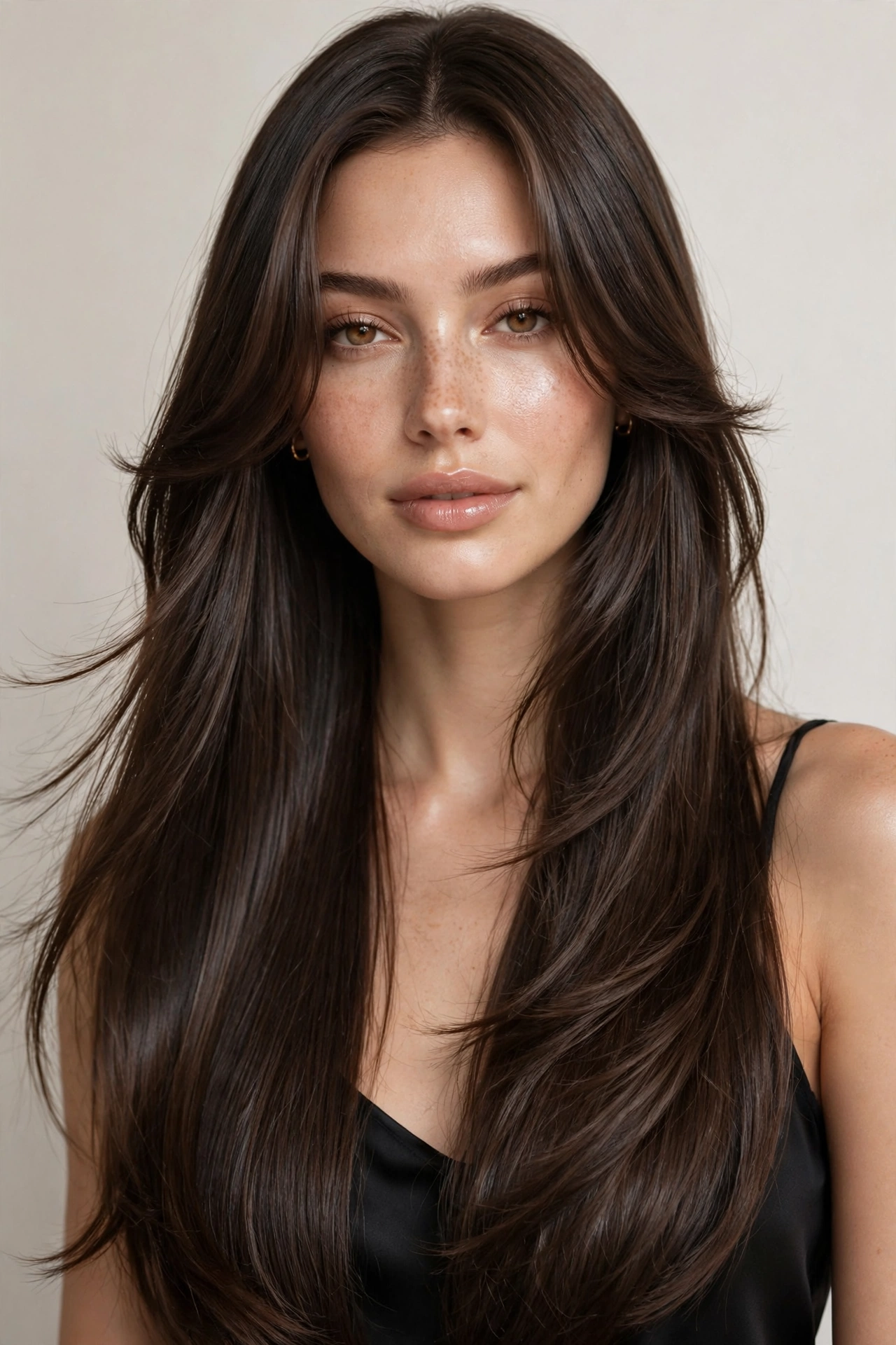 Long Straight Hair with Face-Framing Layers
