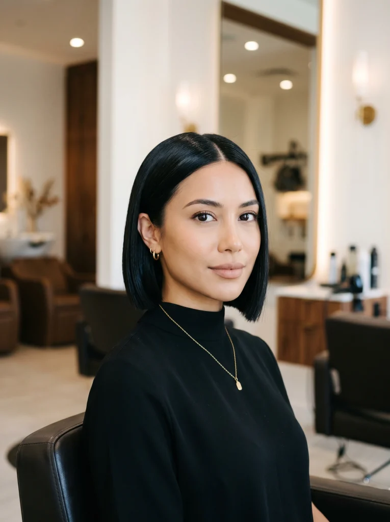 Bixie cut women — sleek precision bob, polished bixie 2026