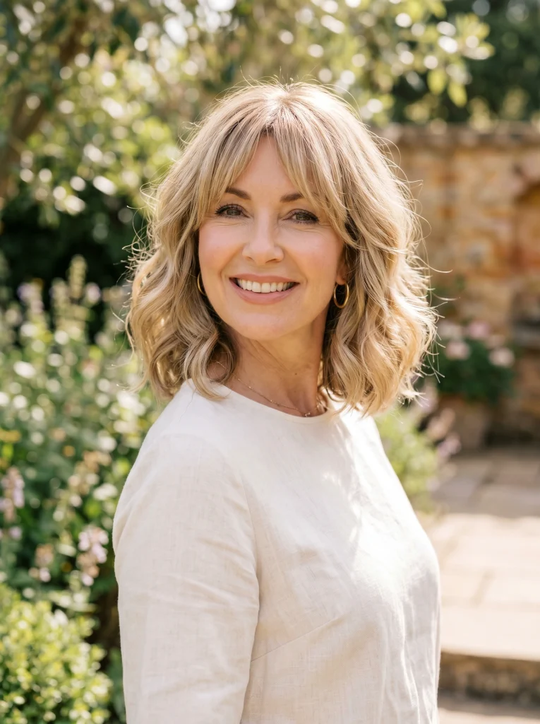 Butterfly haircut women — voluminous bouncy blowout with curtain fringe 2026