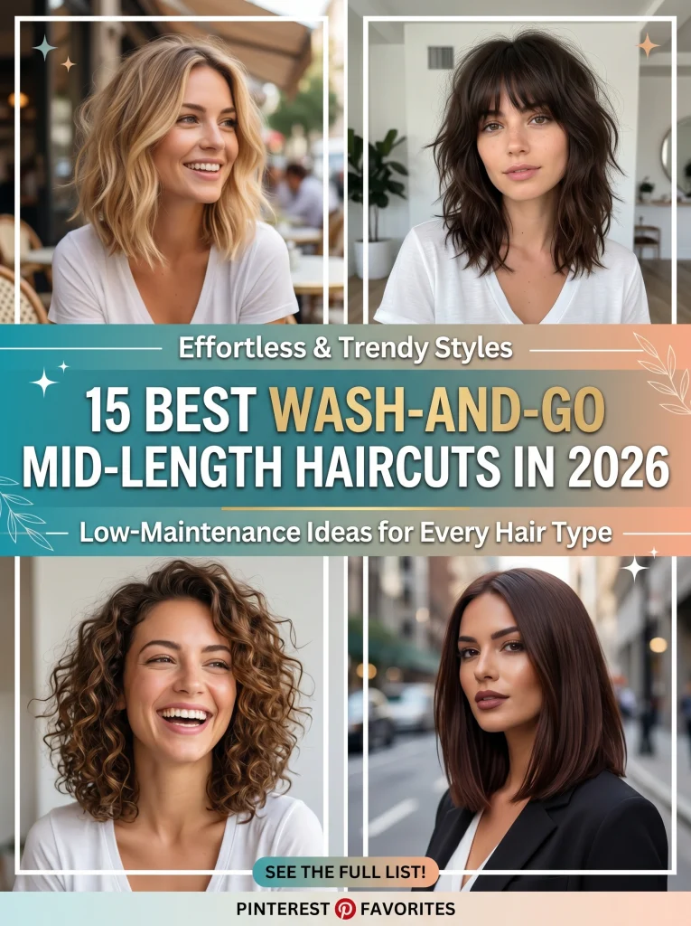 15 best wash-and-go mid-length haircuts for 2026