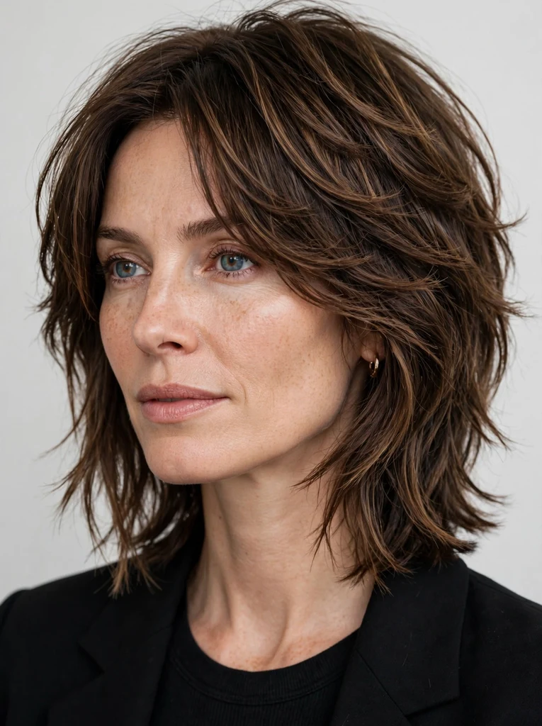 Disconnected layer lob modern haircut