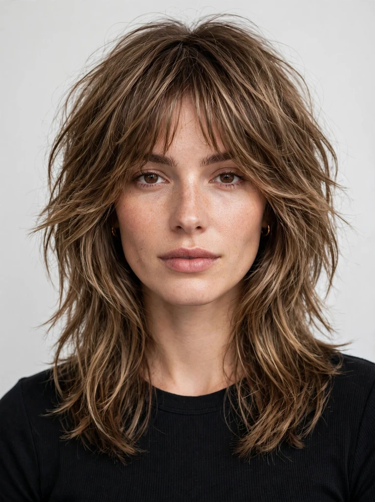 Effortless midi shag wash-and-go cut