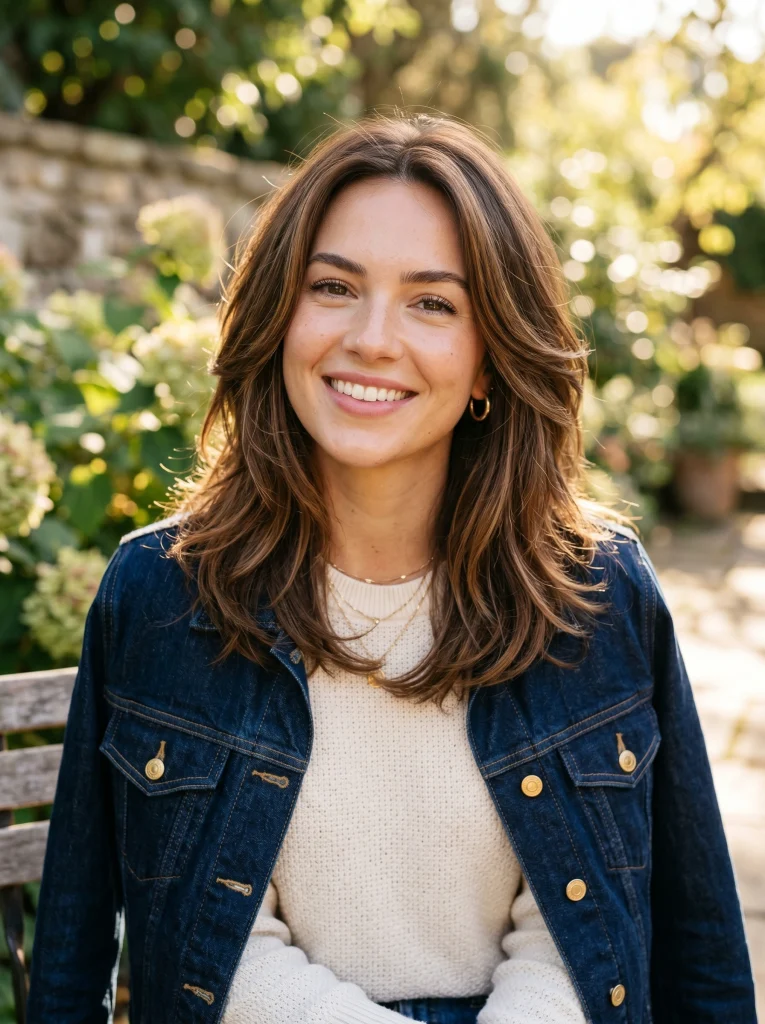 Layered midi wash-and-go haircut