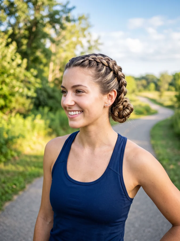 Double Dutch braid updo