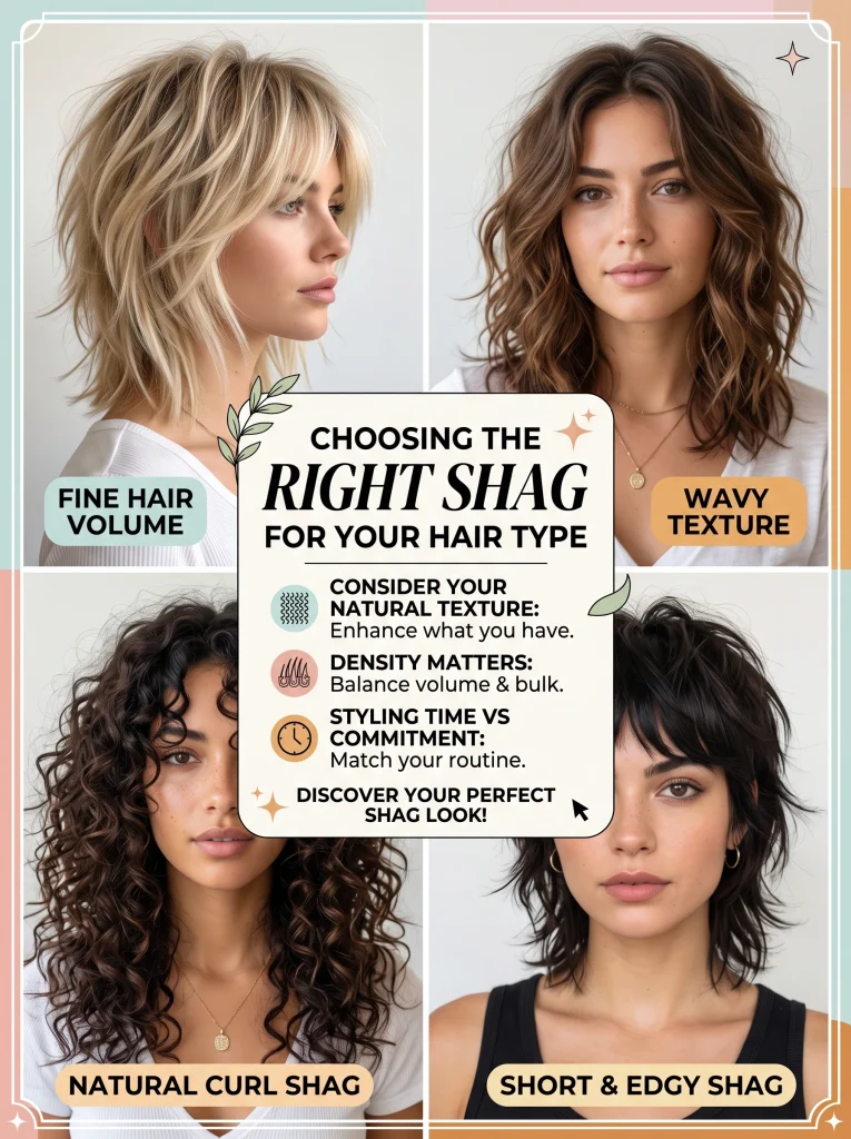 Woman choosing the right shag cut for her hair type