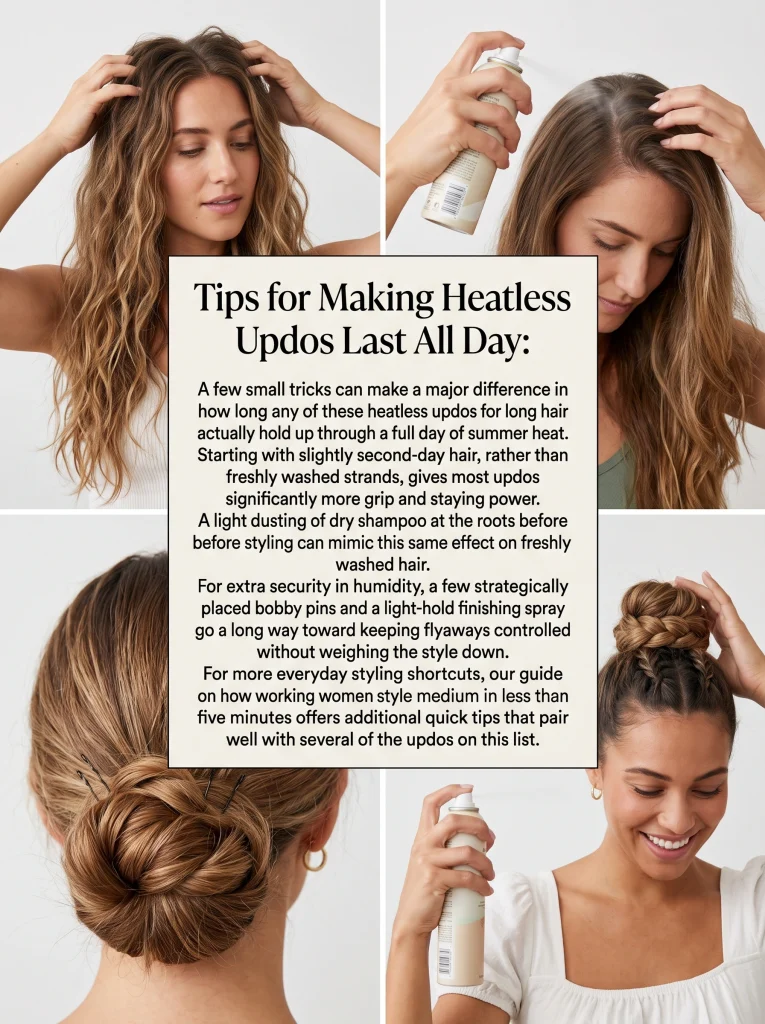 Tips for making heatless updos last all day