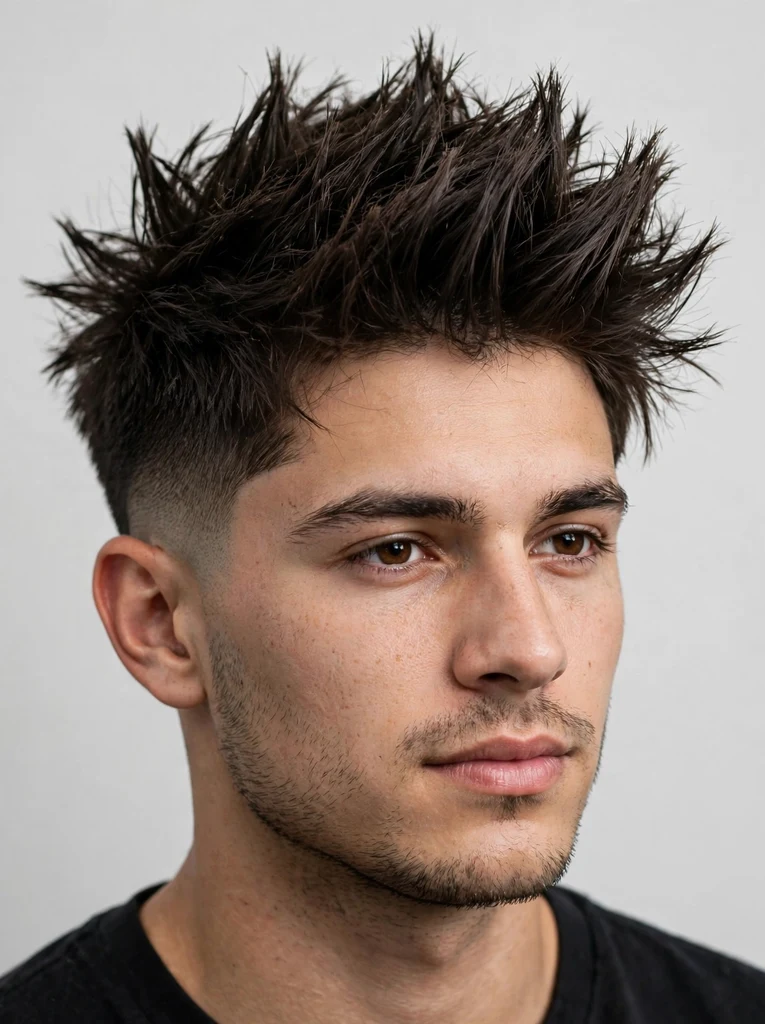Man with a low fade slick back hairstyle