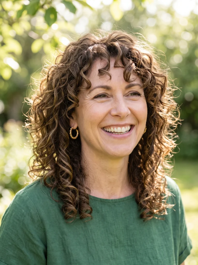 Curly shag haircut with defined natural curls