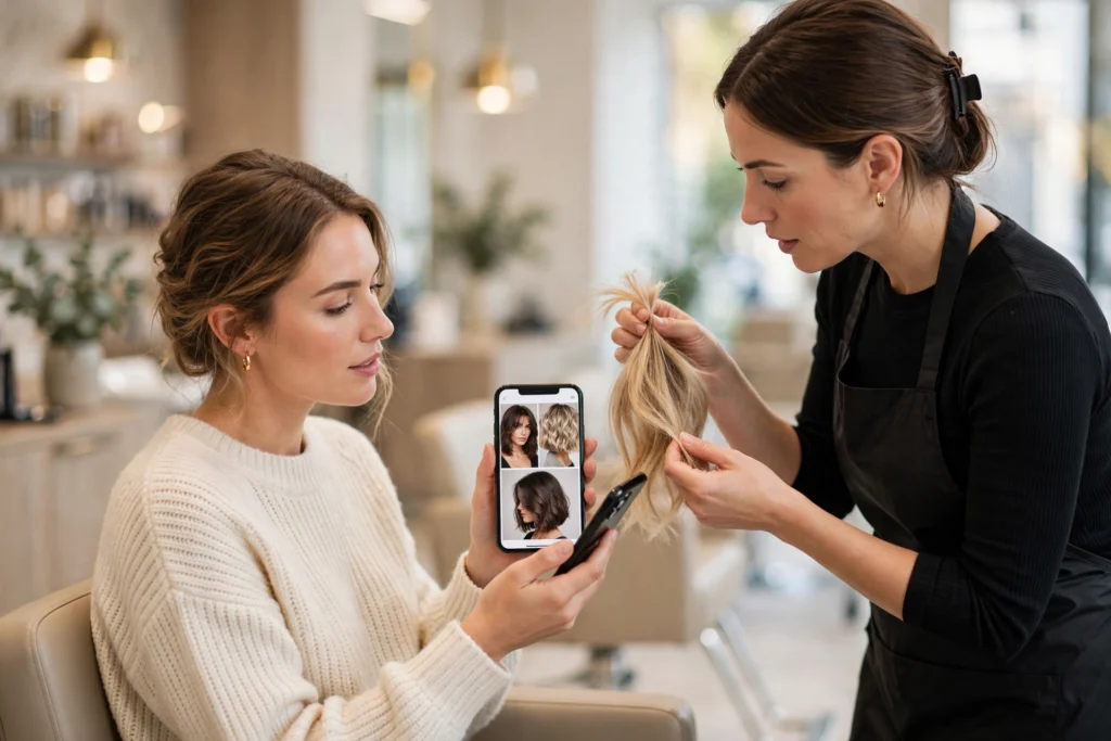 Asking stylist for baroque bob haircut 2026
