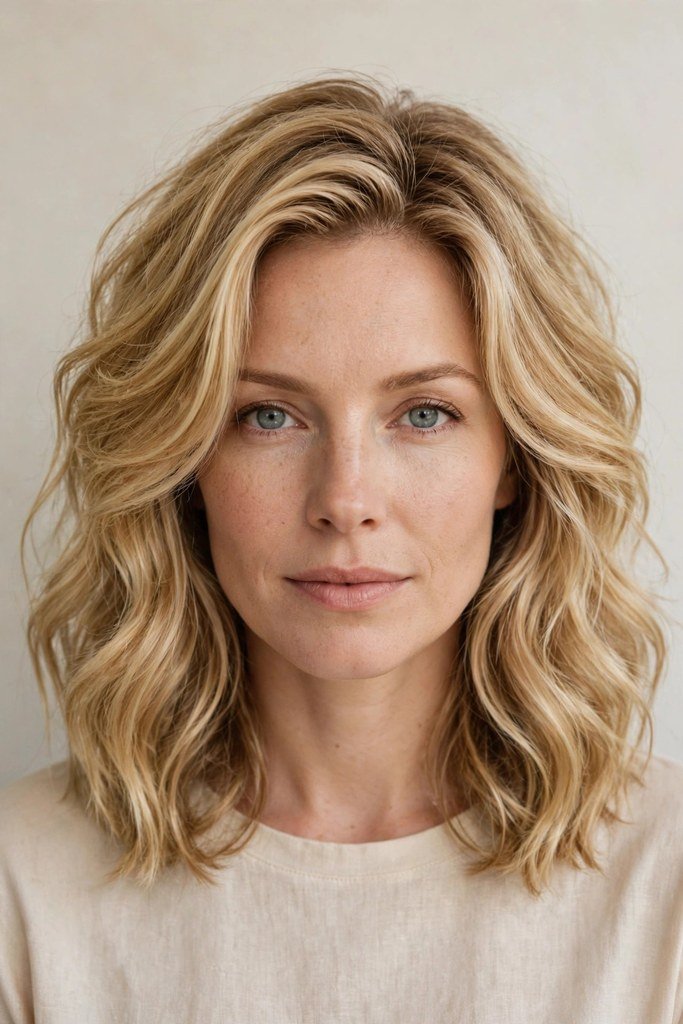Honey Blonde Shoulder-Length Cut