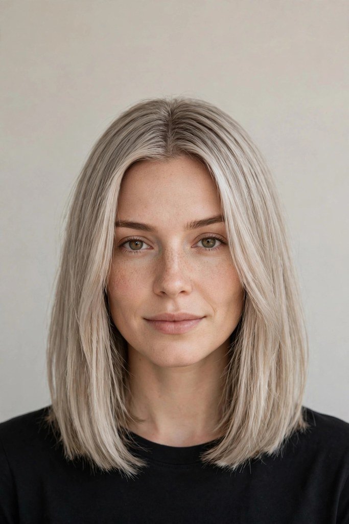 Ash Blonde Straight Cut