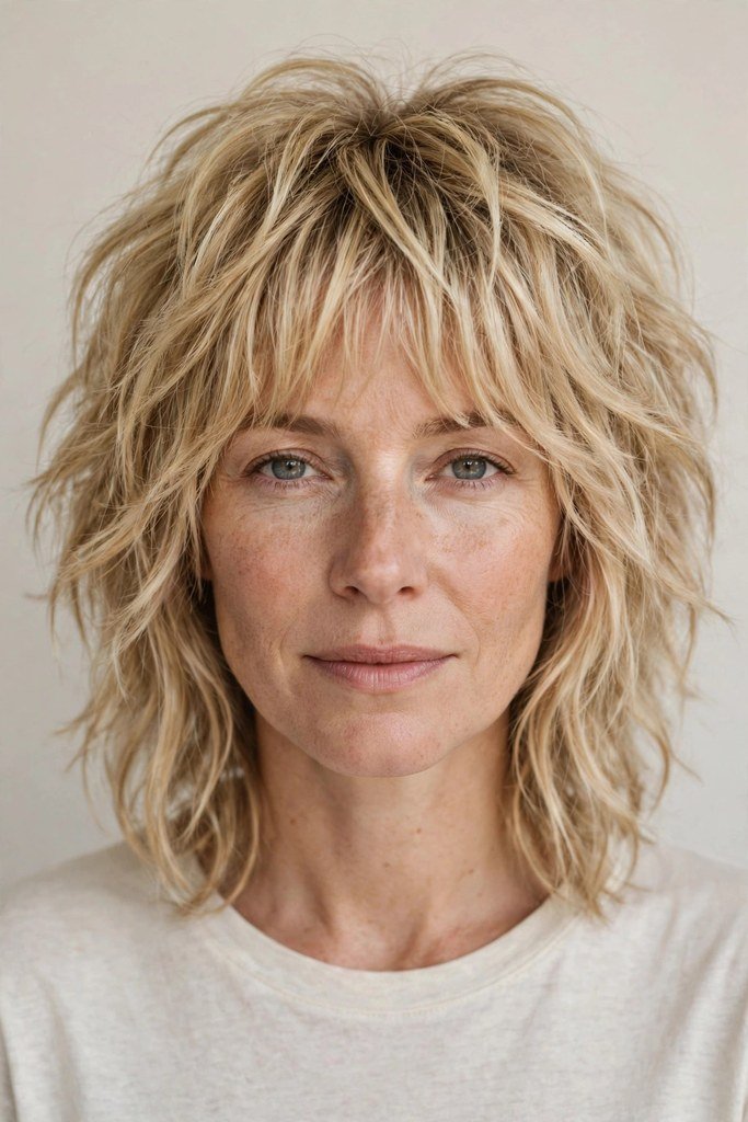 Textured Blonde Shag