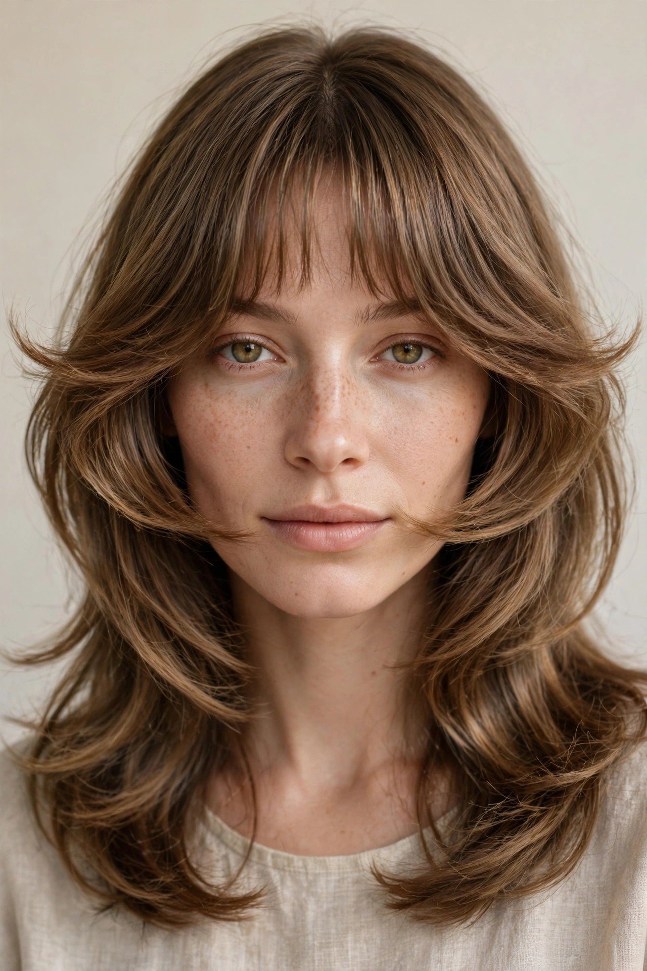 Bottleneck bangs tailored for round, square, oval, heart, and long face shapes