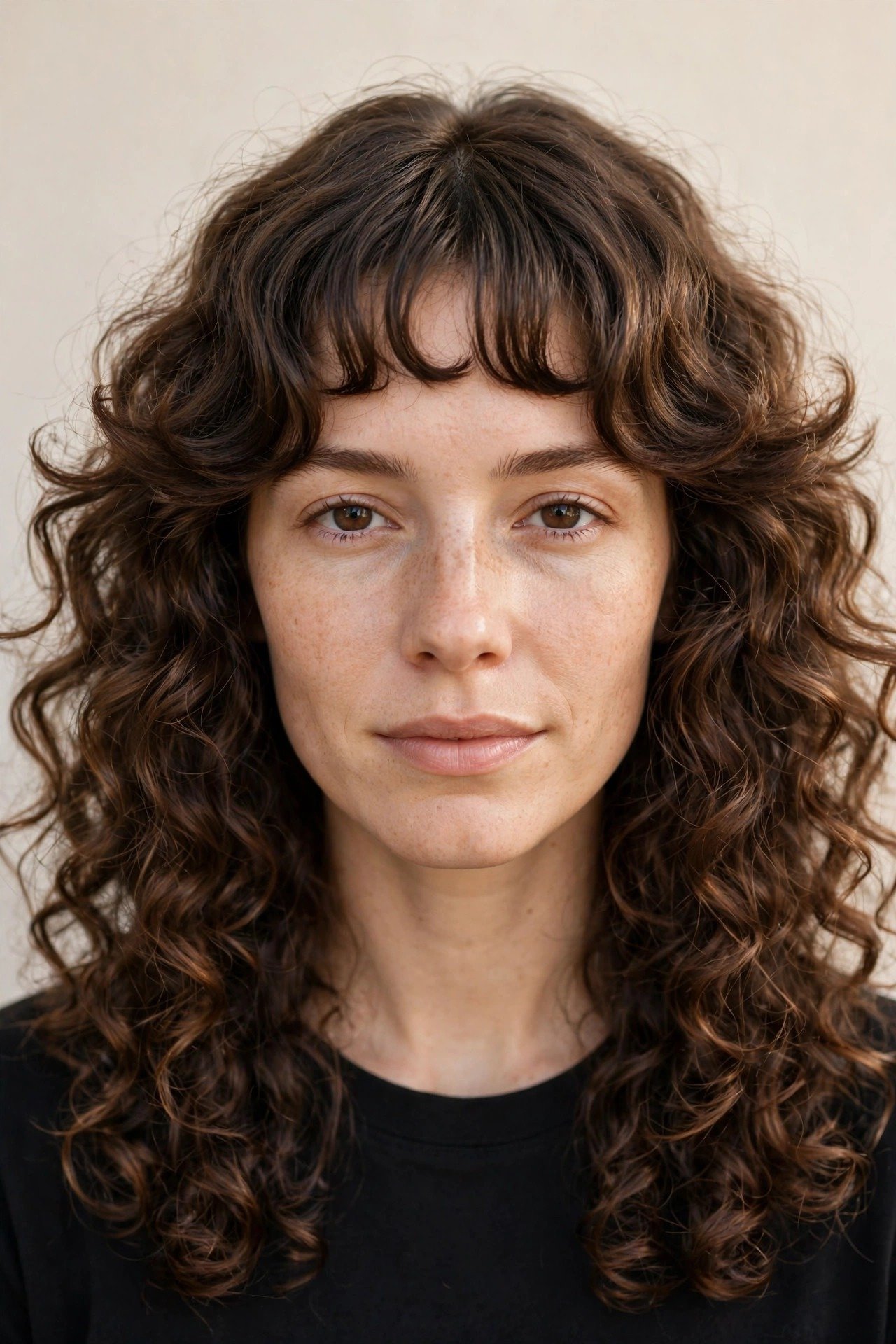Bottleneck bangs customized for straight, wavy, curly, and coily hair textures