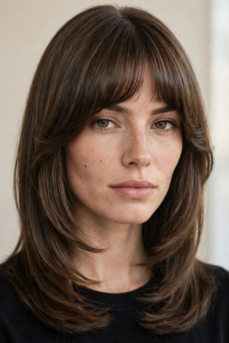 Bottleneck Bangs Women 2026: 15 Sculpted Fringe Ideas