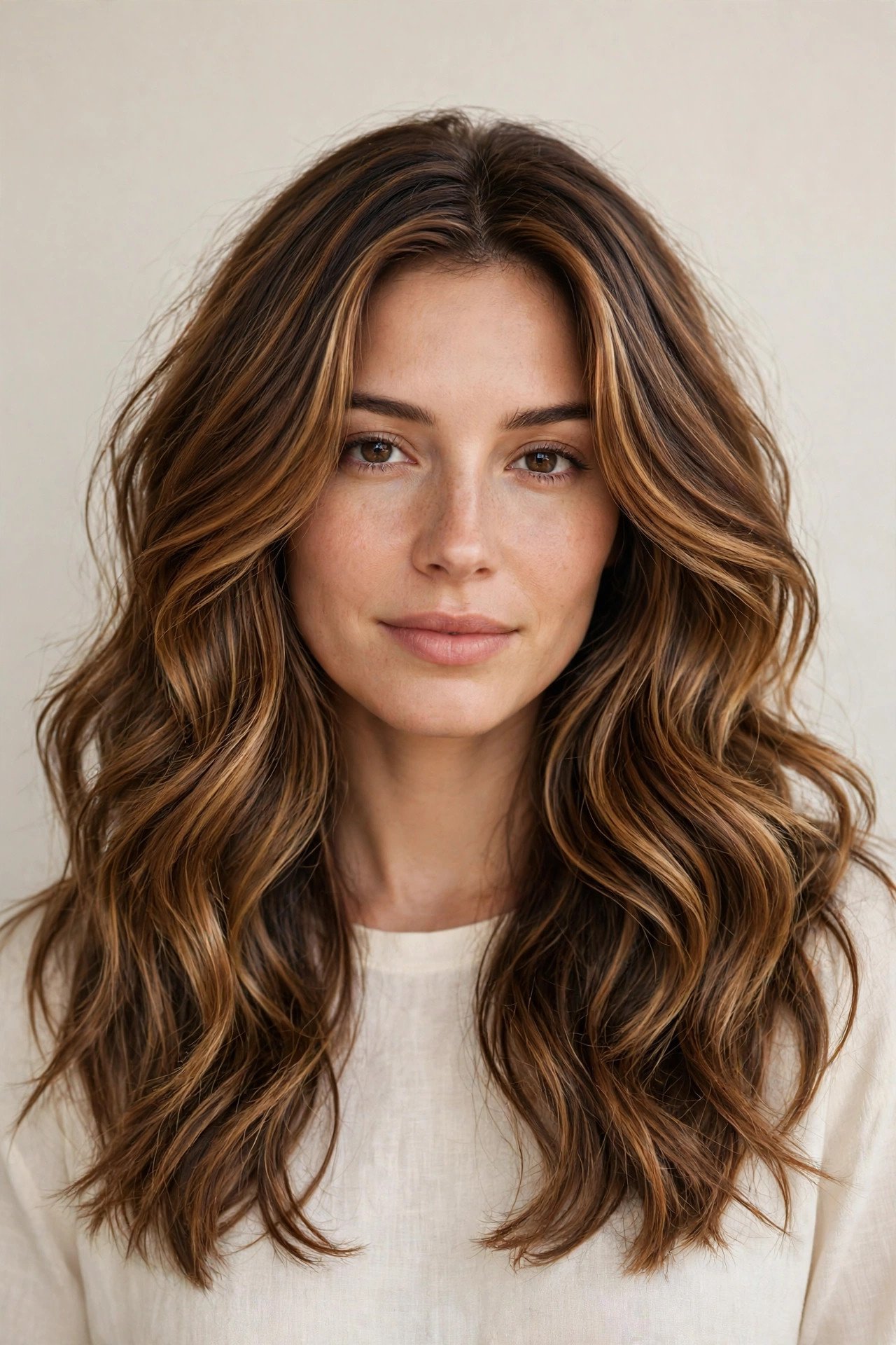 Expensive brunette hair — rich chocolate brown with glossy dimension