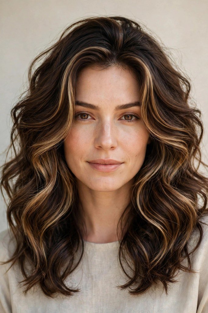 Espresso Brown with Face-Framing Highlights
