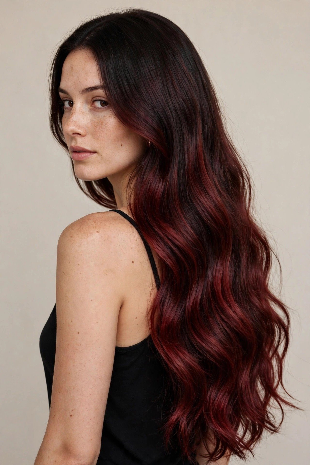 Cherry cola root melt with seamless dark-to-red transition