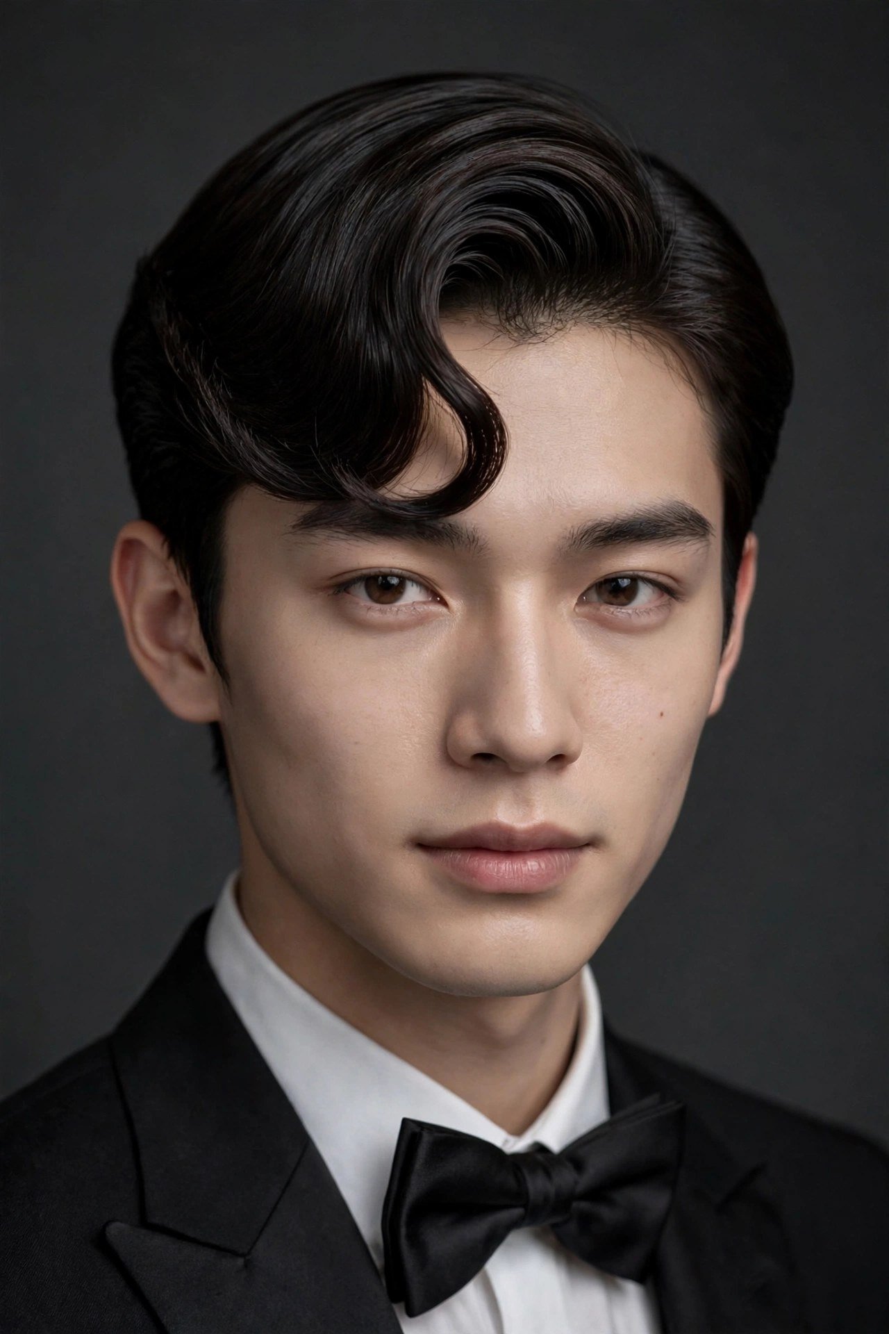 Elegant special-occasion comma hairstyle