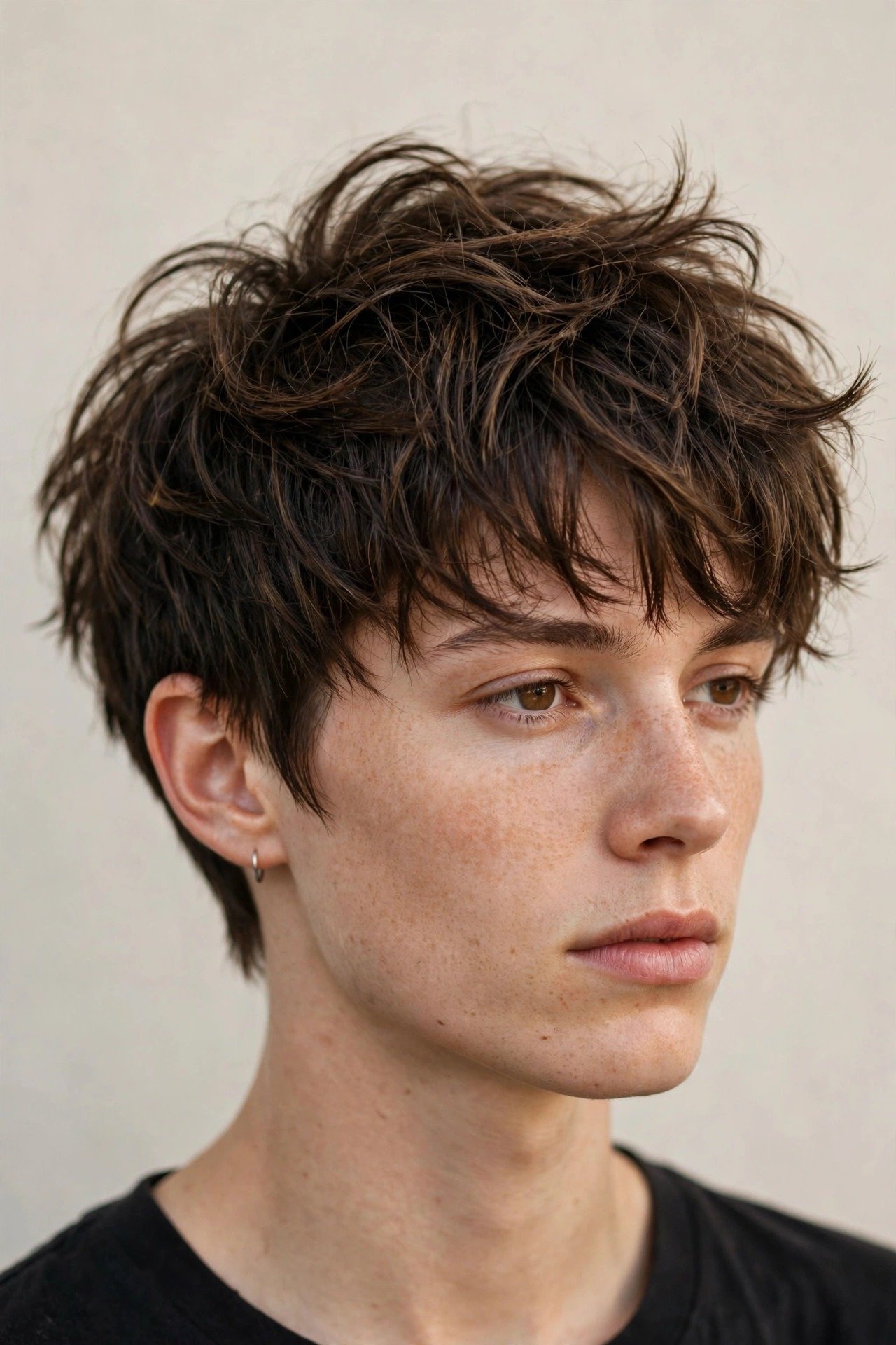 Trendy cub cut hairstyle in 2026 with tousled volume and modern shaggy texture