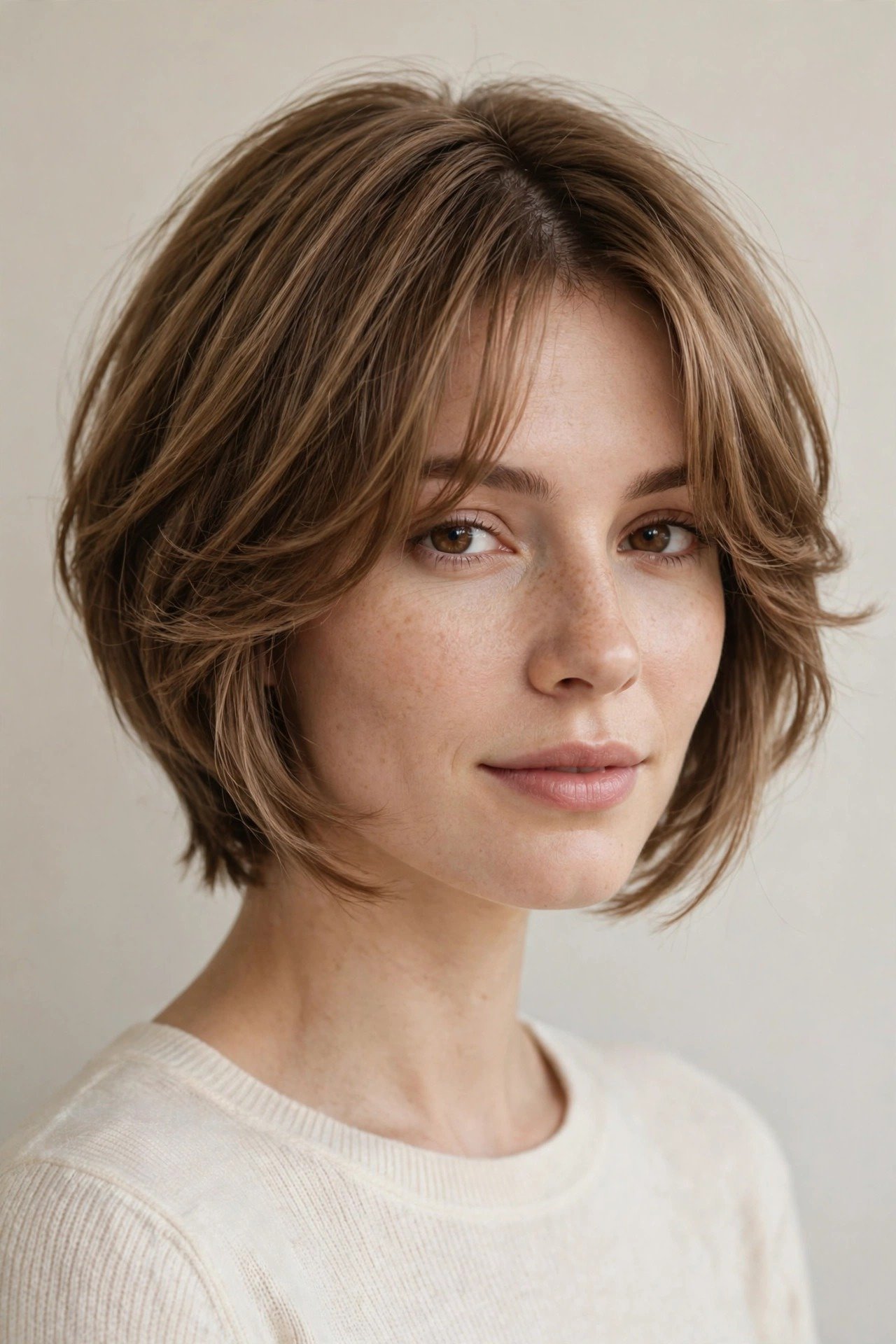 Cub cut hairstyles with curtain bangs, micro bangs, and side-part fringe variations
