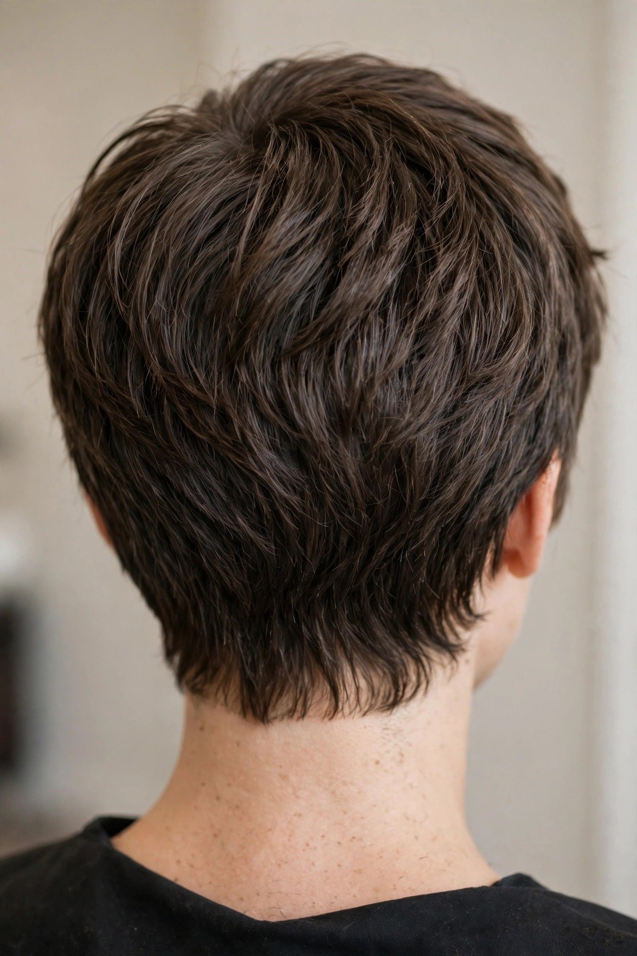 Freshly trimmed cub cut in salon showing clean shape and healthy textured ends