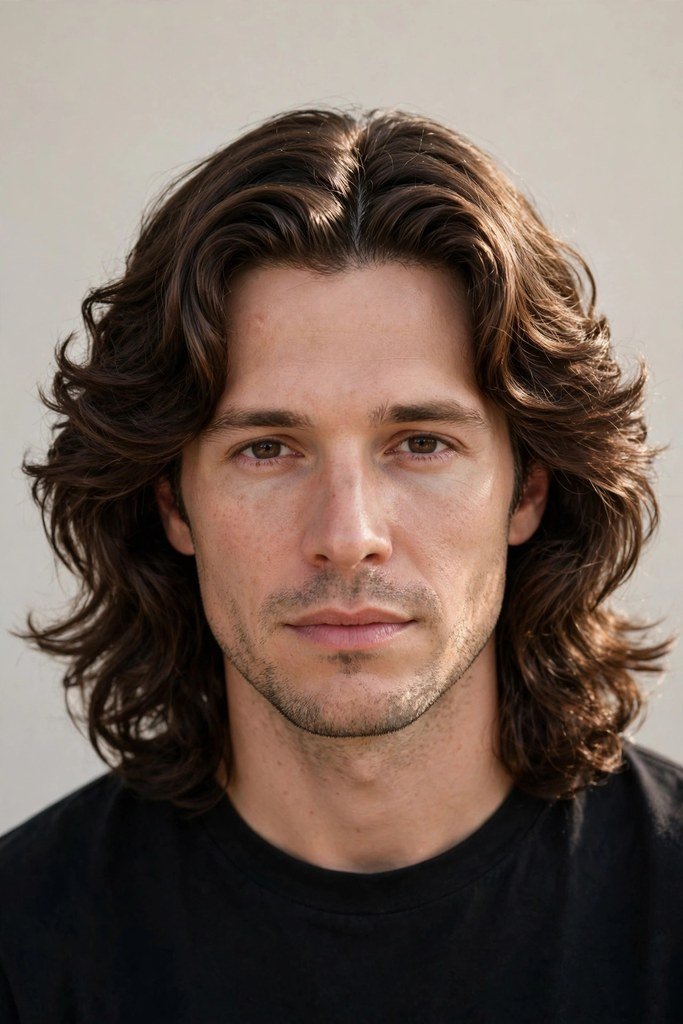 Wavy curtain hairstyle for men