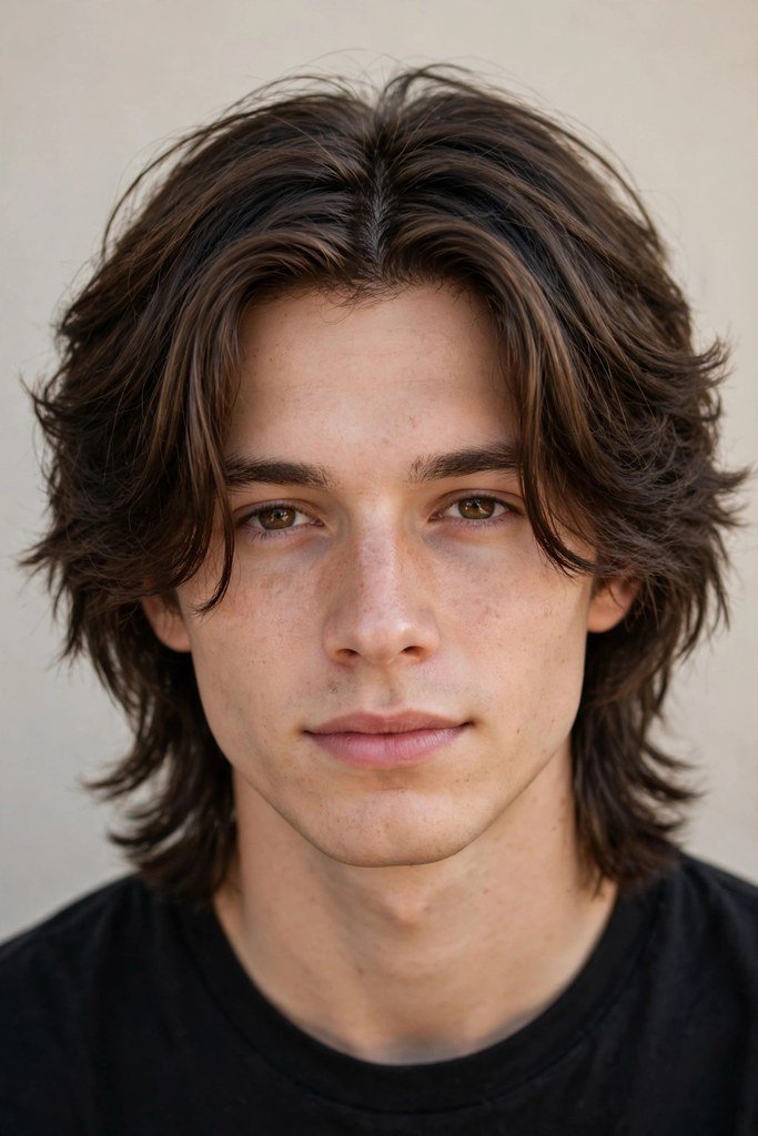 E-boy curtain hairstyle for men