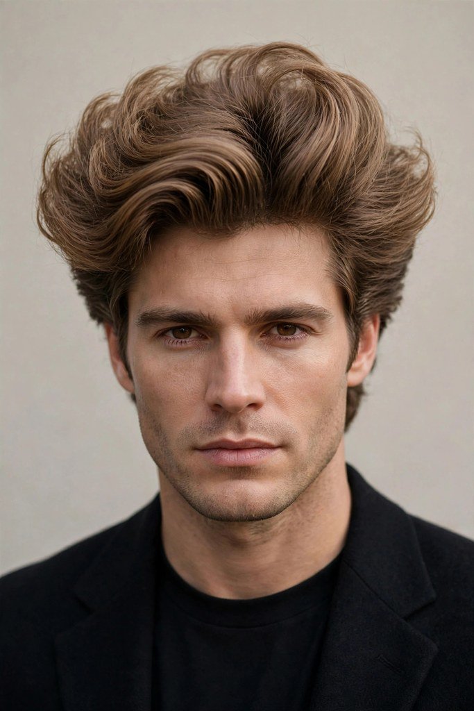 Curtain blowout hairstyle for men