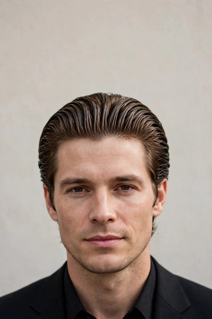 Slicked curtain hairstyle for men