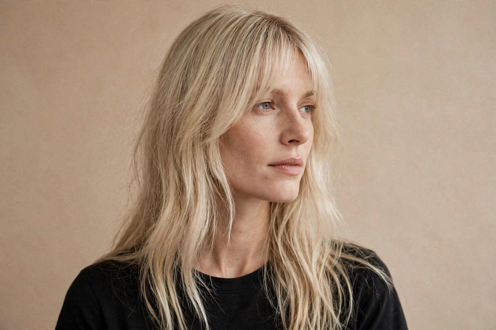 Delicate wispy thin curtain bangs with airy separated strands