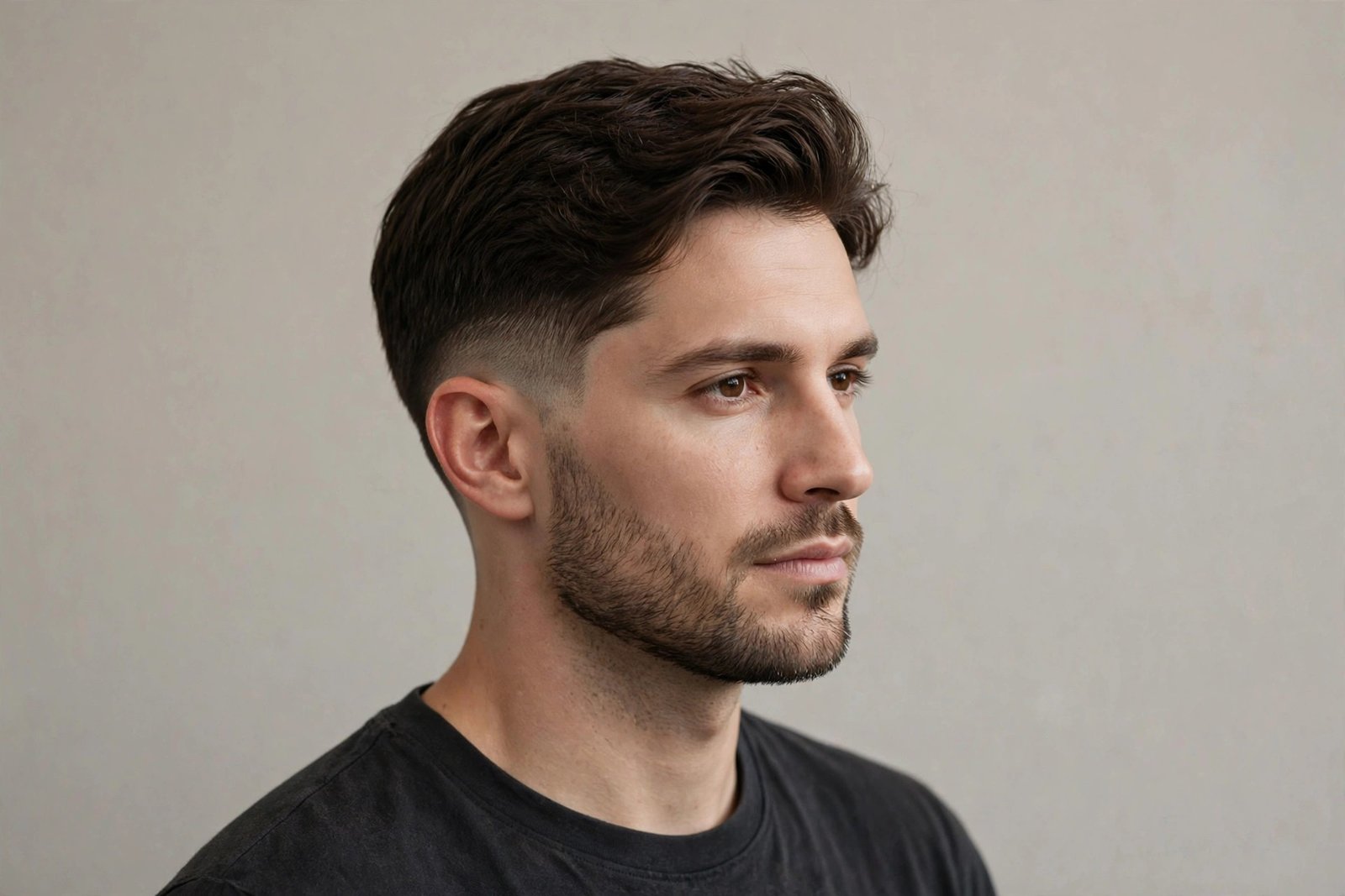 Subtle low disconnected undercut men with gentle disconnect line