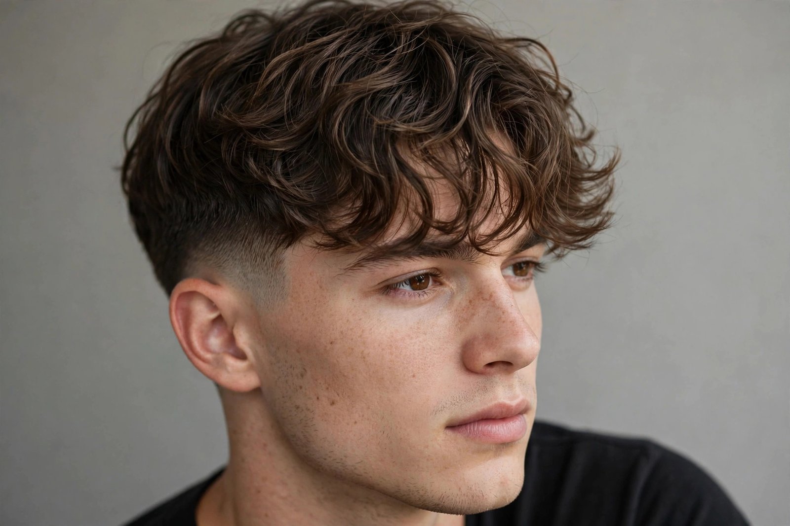 Wavy Edgar cut men style with natural wave texture in the fringe