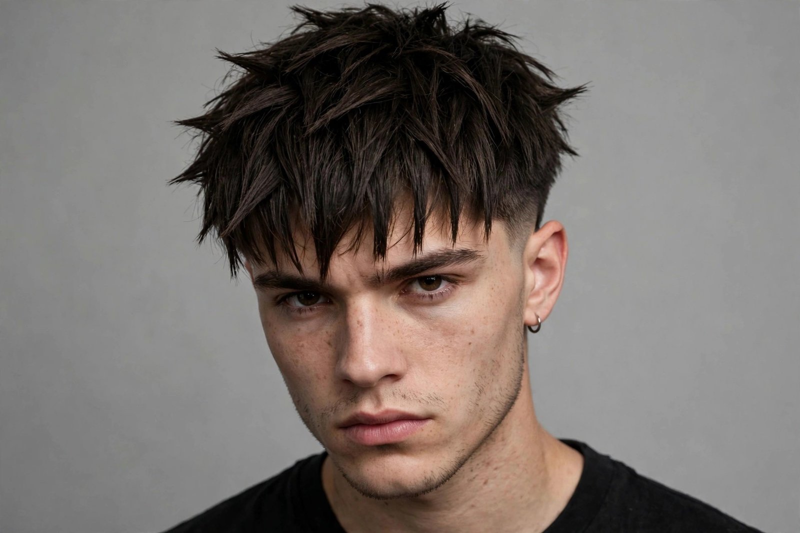 Choppy Edgar cut men with jagged layered fringe texture