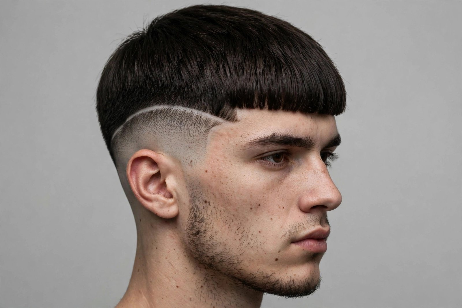 Edgar cut men with hard part line detail shaved into the fade